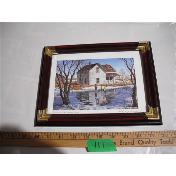 “Enjoying the Spring Thaw” by Henry K. Ripplinger - 7.5”x10” Fra
