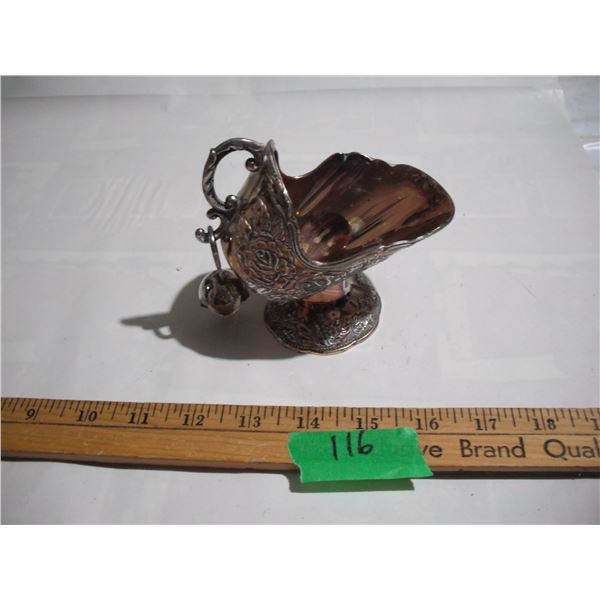 Vintage Silver Plate Sugar Scuttle w/ Matching Scoop