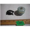 Image 1 : Genuine Alabaster Trinket Box & Brass Turtle Trinket Box