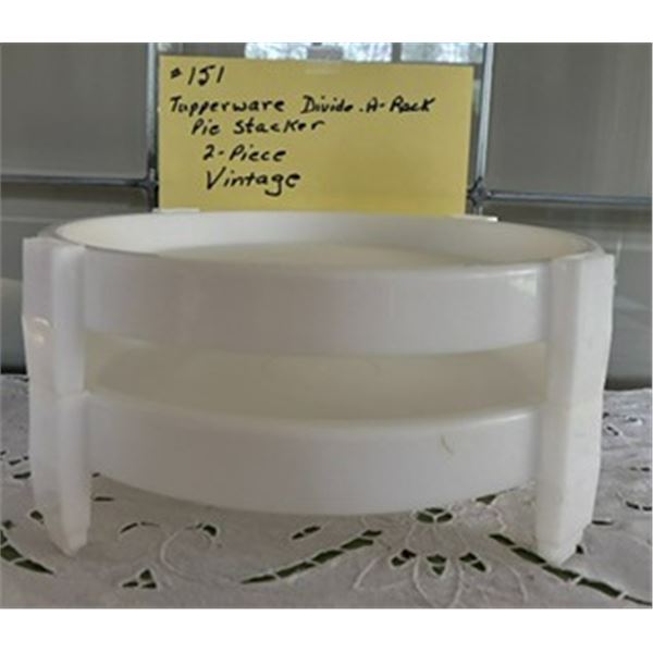 Vintage Tupperware Divide-A-Rack Pie Stacker, Set of 2.