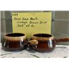 Image 1 : Vintage Brown Drip Onion Soup Bowls, McCoy 7054, USA