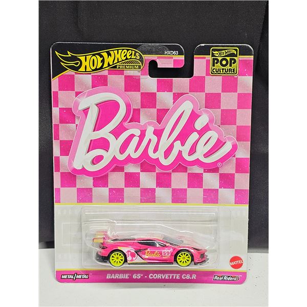 Very RARE 2024 Hot Wheels Premium Pop Culture Barbie 65th "Corvette C8.R" Race Car