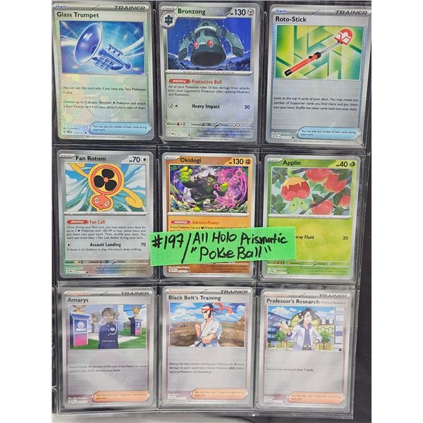 (9) Pokemon Prismatic Evolutions 9-Card Poké Ball Reverse Holo Cards