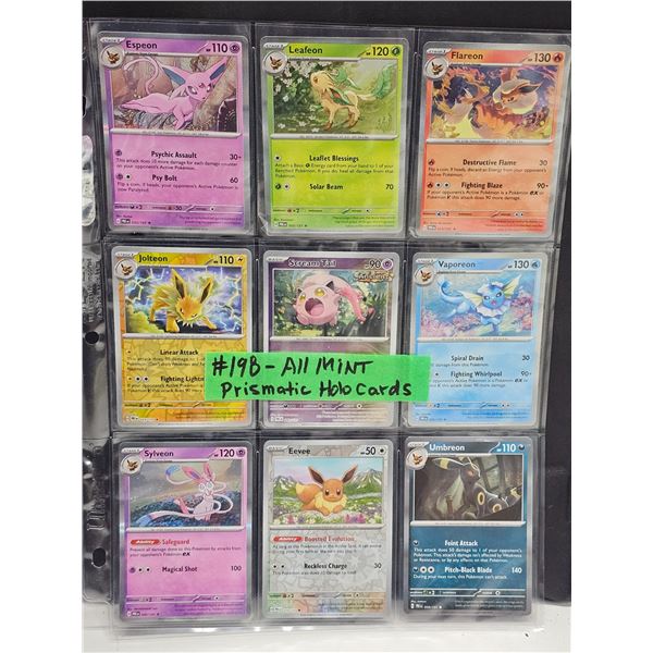 Pokemon Prismatic Evolutions Eeveelutions & Scream Tail Holofoil (9) Card Lot - Mint