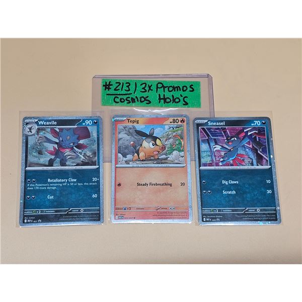 Pokemon (3) Holo Card Promo Lot