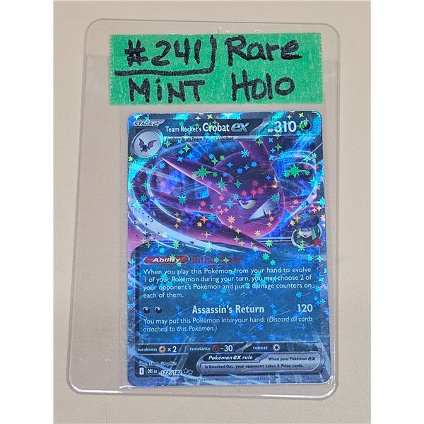 Pokemon Destined Rivals Team Rocket's Crobat ex Double Rare Holo #122