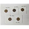 Image 1 : (5) USA Pennies | 1914 – 1918 – 1919 – 1920 - 1925