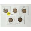 Image 1 : (5) Canada Large Pennies | 1909 – 1910 – 1911 – 1912 – 1913