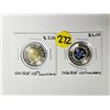 Image 1 : (2) 2024 Canada 100th Anniversary RCAF Two-Dollar Coins (Toonies) - Coloured and Uncoloured