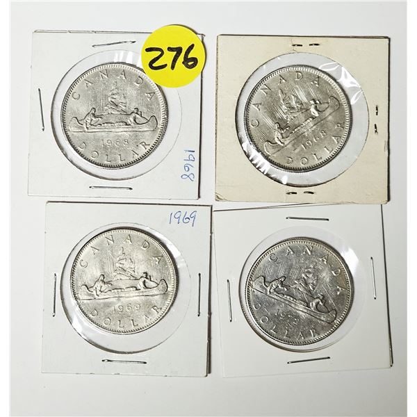 (4) Canada One-Dollar Coins | (2) 1968 – 1969 – 1972