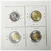Image 2 : Lot of (4) Coloured Canadian Coins 2012-2023 | (2) Toonies, (1) Loonie, (1) Quarter