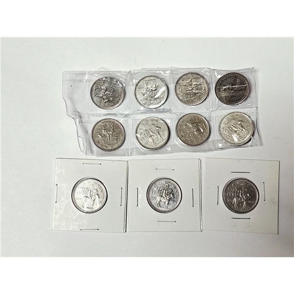 (11) 1973 Canada RCMP 25 cent Coins