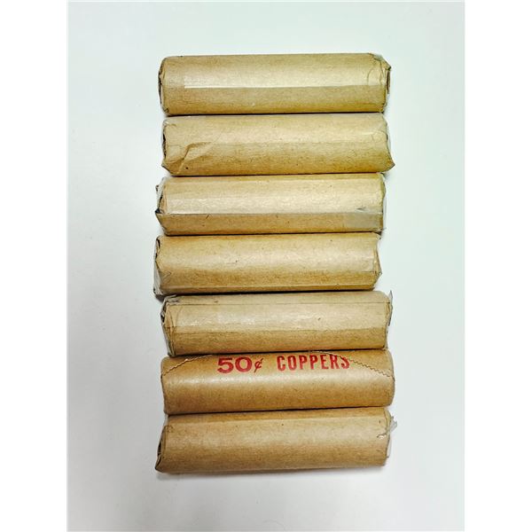 (7) Rolls of Fifty Pennies