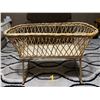 Image 3 : 1940’s Wicker Bassinet – On Wheels, Bedding Included