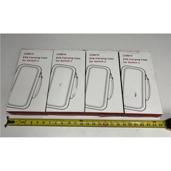 (4) COBAK branded EVA carrying cases for the Nintendo Switch 2 with (2) Glass Gard In Each Box Insid