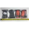 Image 1 : 4 Pair of Shin Guard with Sleeves, (2) Orange Size Small and (2) Black Size Medium.