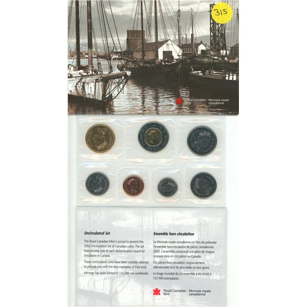 2002 Canada Uncirculated Coin Set.