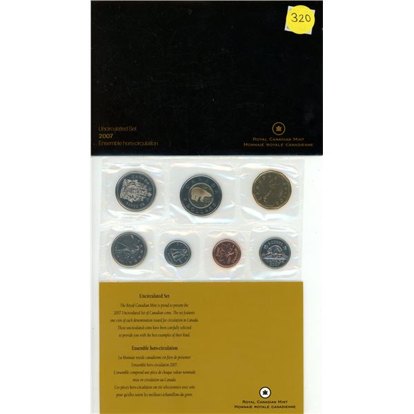 2007 Canada Uncirculated Coin Set.