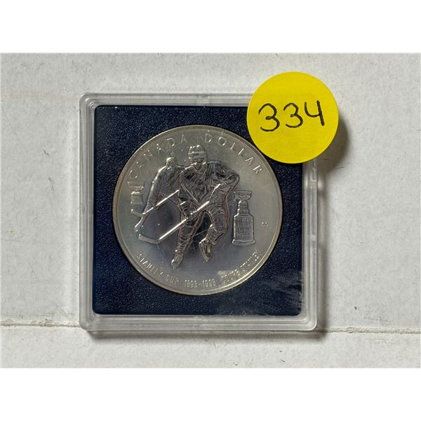 1993 Canadian Sterling Silver Proof Dollar commemorating the 100th anniversary of the Stanley Cup.