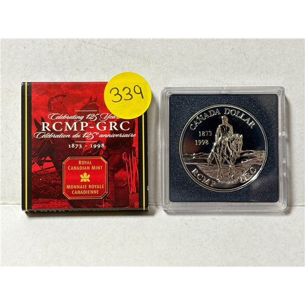 1998 Canadian Sterling Silver Proof Dollar commemorating the 125th Anniversary of the Royal Canadian