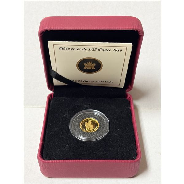 2010 Canadian 50-Cent Royal Canadian Mounted Police (RCMP) 1/25 oz Pure Gold Coin.
