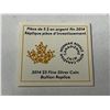 Image 4 : 2014 $5 Fine Silver Bullion Replica coin from the Royal Canadian Mint, presented in a red display ca