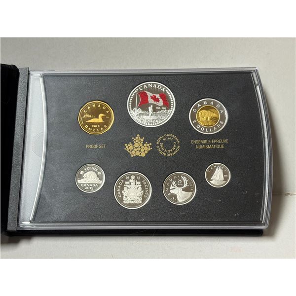 2015 Fine Silver Proof Set - 50th Annniversary of the Canadian Flag. (99.99%)