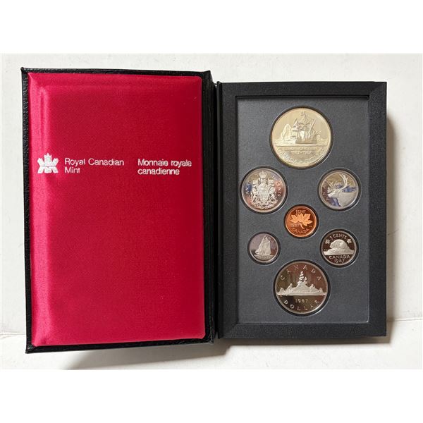 1987 Canada Proof Double Dollar 7-Coin Set issued by the Royal Canadian Mint. It features a special 