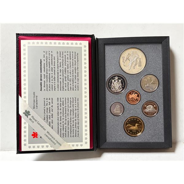 1993 Canadian Double Dollar Proof Set featuring a special commemorative silver dollar celebrating th