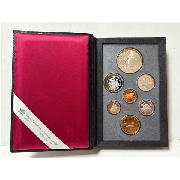 1996 Canada "Double Dollar" 7-coin proof set produced by the Royal Canadian Mint.