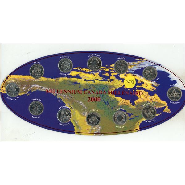 2000 Canadian Millennium Quarters issued by the Royal Canadian Mint.