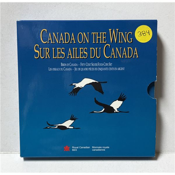1995 "Canada on the Wing" Birds of Canada Fifty Cent Silver Four-Coin Set issued by the Royal Canadi