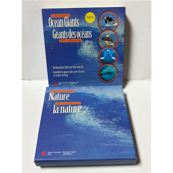 1998 Royal Canadian Mint "Ocean Giants" sterling silver 50-cent four-coin set.
