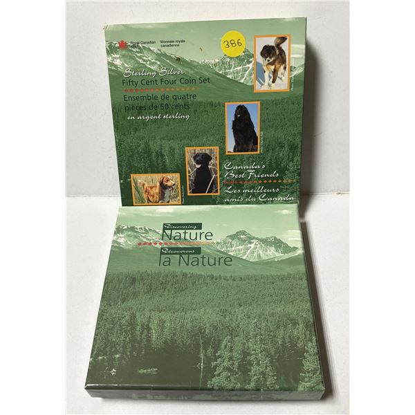 1997 Royal Canadian Mint Sterling Silver Fifty Cent Four Coin Set titled "Canada's Best Friends".