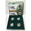 Image 2 : 1999 Royal Canadian Mint "Cats of Canada" sterling silver coin set featuring four 50-cent coins.