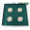 Image 4 : 1999 Royal Canadian Mint "Cats of Canada" sterling silver coin set featuring four 50-cent coins.
