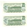 Image 2 : (2) 1973 Canada One Dollars. (In Sequence and Uncirculated)