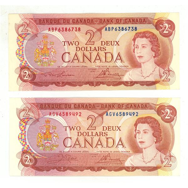 (2) 1974 Canada Two Dollars. (Uncirculated)
