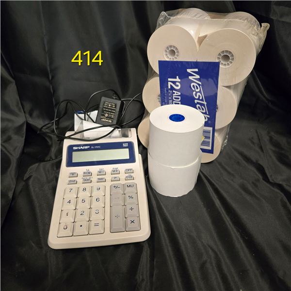 Sharp Adding Machine & Paper Rolls