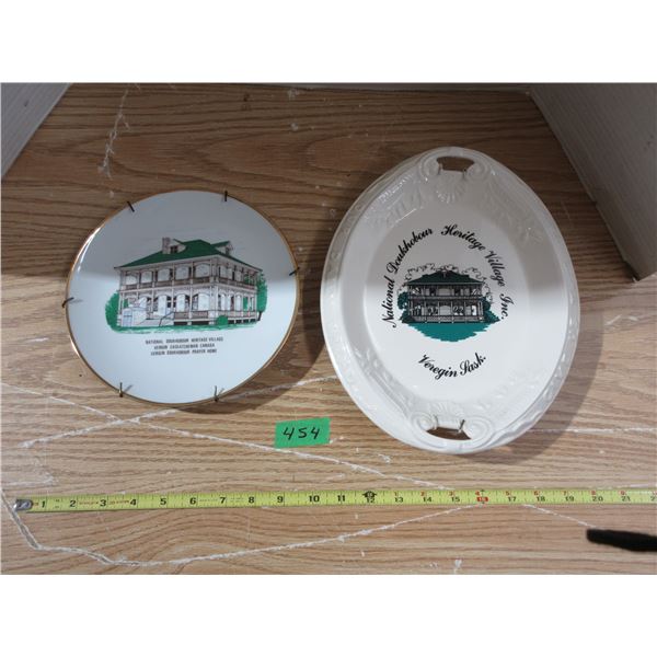 (2) National Douk Hobour Heritage Village Plates Verigin Sask