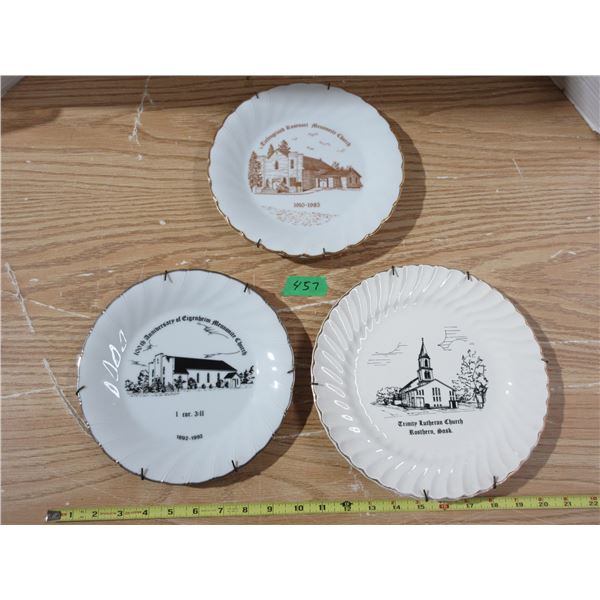 (3) Collector Church Plates Rostern, Eugonheim, and Tiefengrund
