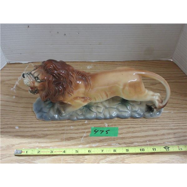 Lion Figure 12 Inches by 6 Inches Porcelian