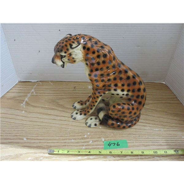 Jaguar or Leopard Figure 10 Inches Tall Porcelian
