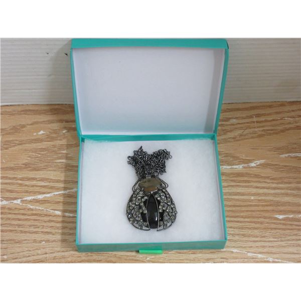 18 Inch Necklace with Beetle Pendent