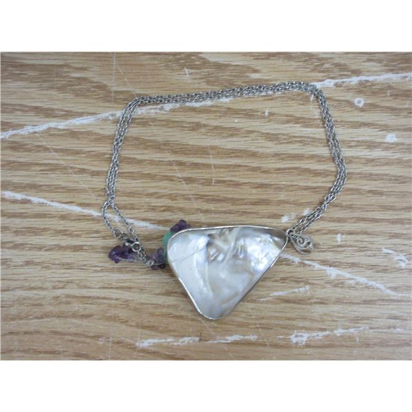 12 Inch Shell Design Necklace with Flowers