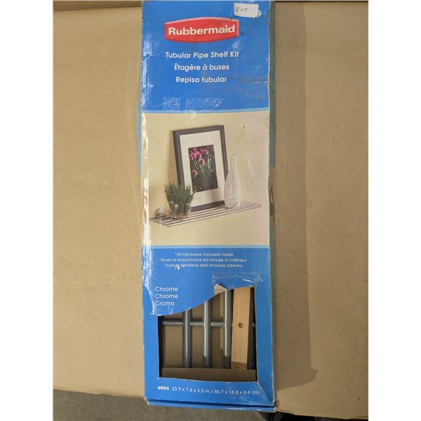 rubbermaid tubular pipe shelf