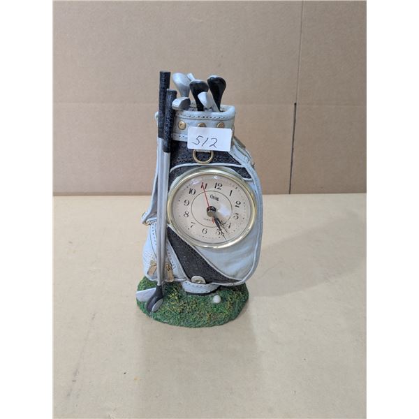 golfbag clock, 10.5" tall