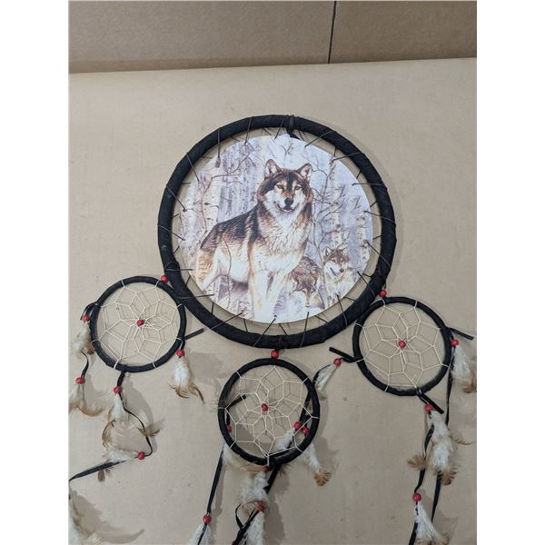 12" dream catcher, wolf