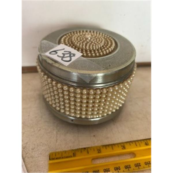 Beaded Wind-Up Music Powder Box
