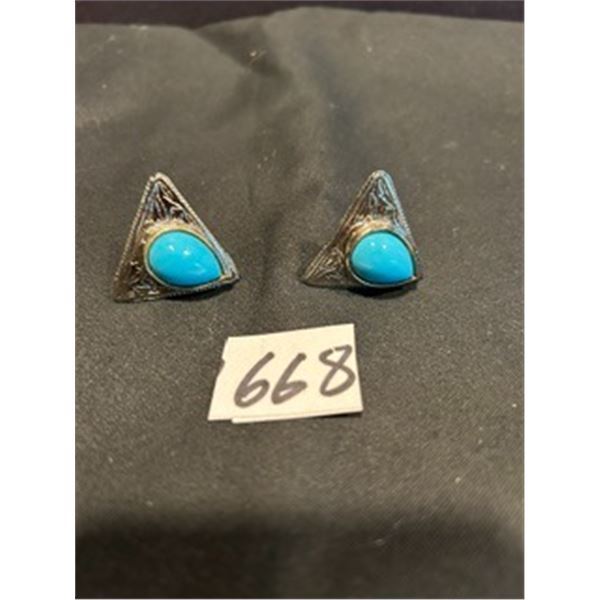 Pair of Turquoise Coloured Stone Earrings